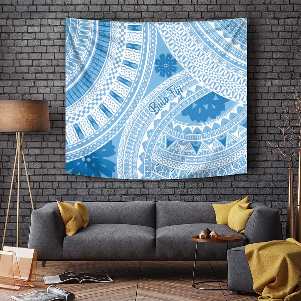 Bula Fiji Classic Masi Tapa Tapestry Turquoise - Polynesian Pride