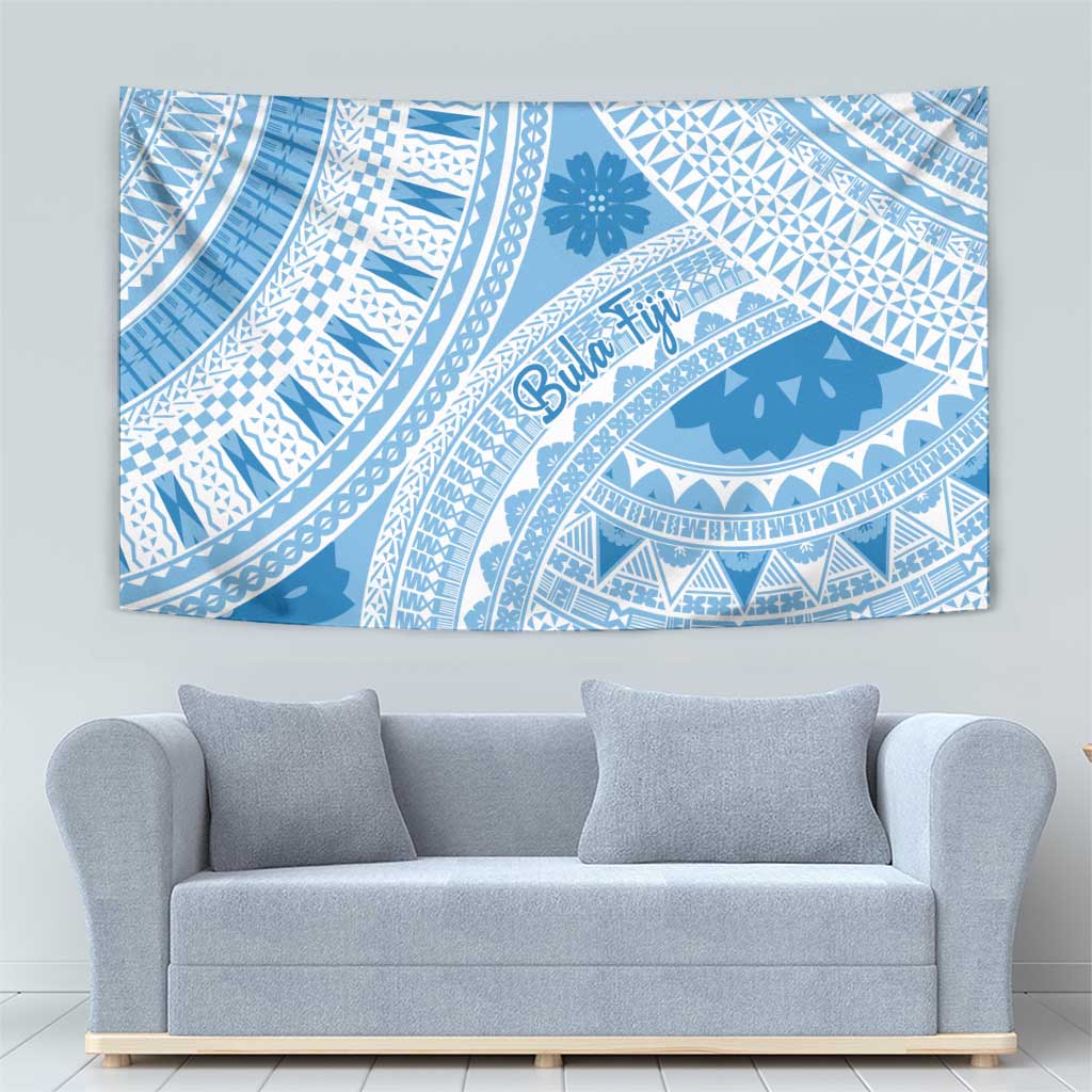 Bula Fiji Classic Masi Tapa Tapestry Turquoise - Polynesian Pride