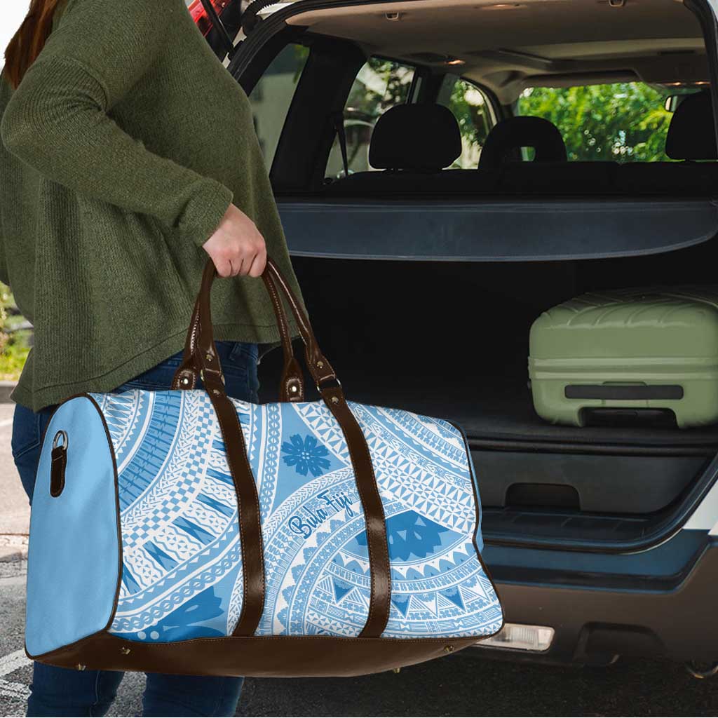 Bula Fiji Classic Masi Tapa Travel Bag Turquoise - Polynesian Pride