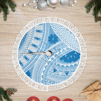 Bula Fiji Classic Masi Tapa Tree Skirt Turquoise - Polynesian Pride