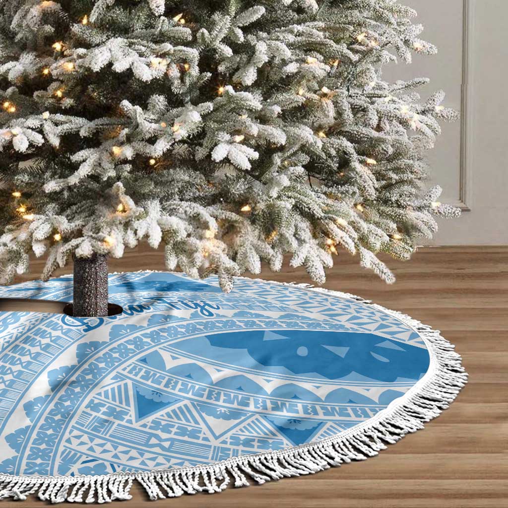 Bula Fiji Classic Masi Tapa Tree Skirt Turquoise - Polynesian Pride