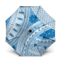 Bula Fiji Classic Masi Tapa Umbrella Turquoise LT7 One Size Folded 11.42 inch Opened Diameter 37.4 inch Turquoise - Polynesian Pride
