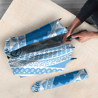 Bula Fiji Classic Masi Tapa Umbrella Turquoise LT7 - Polynesian Pride
