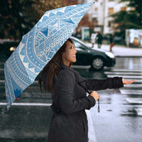 Bula Fiji Classic Masi Tapa Umbrella Turquoise LT7 - Polynesian Pride