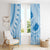Bula Fiji Classic Masi Tapa Window Curtain Turquoise - Polynesian Pride