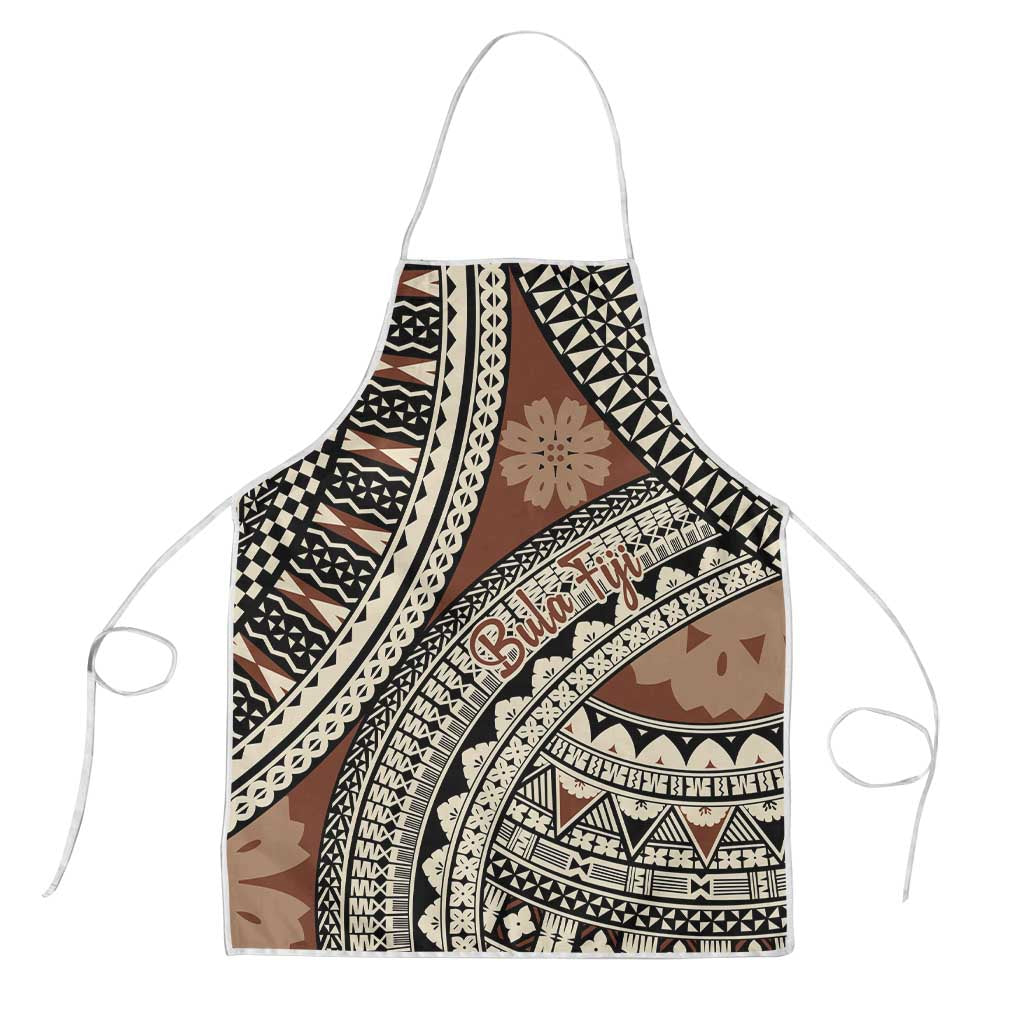 Bula Fiji Classic Masi Tapa Apron Vintage Brown - Polynesian Pride