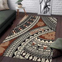 Bula Fiji Classic Masi Tapa Area Rug Vintage Brown - Polynesian Pride