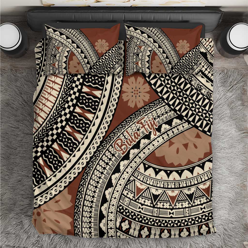 Bula Fiji Classic Masi Tapa Bedding Set Vintage Brown - Polynesian Pride