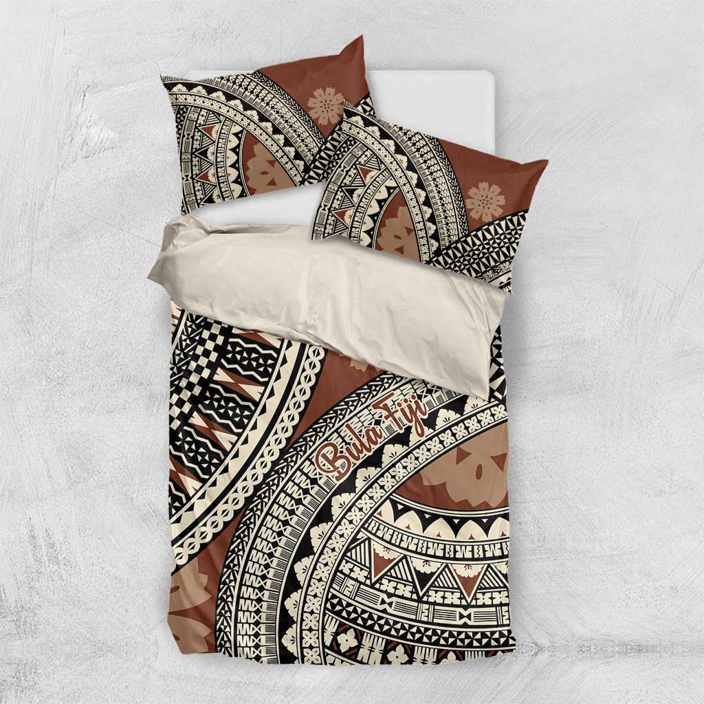 Bula Fiji Classic Masi Tapa Bedding Set Vintage Brown - Polynesian Pride