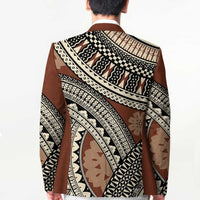 Bula Fiji Classic Masi Tapa Blazer Vintage Brown - Polynesian Pride