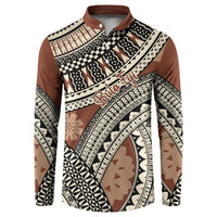 Bula Fiji Classic Masi Tapa Button Sweatshirt Vintage Brown - Polynesian Pride