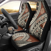 Bula Fiji Classic Masi Tapa Car Seat Cover Vintage Brown - Polynesian Pride