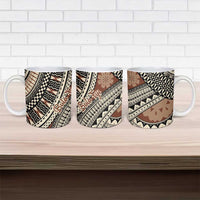 Bula Fiji Classic Masi Tapa Ceramic Mug Vintage Brown - Polynesian Pride