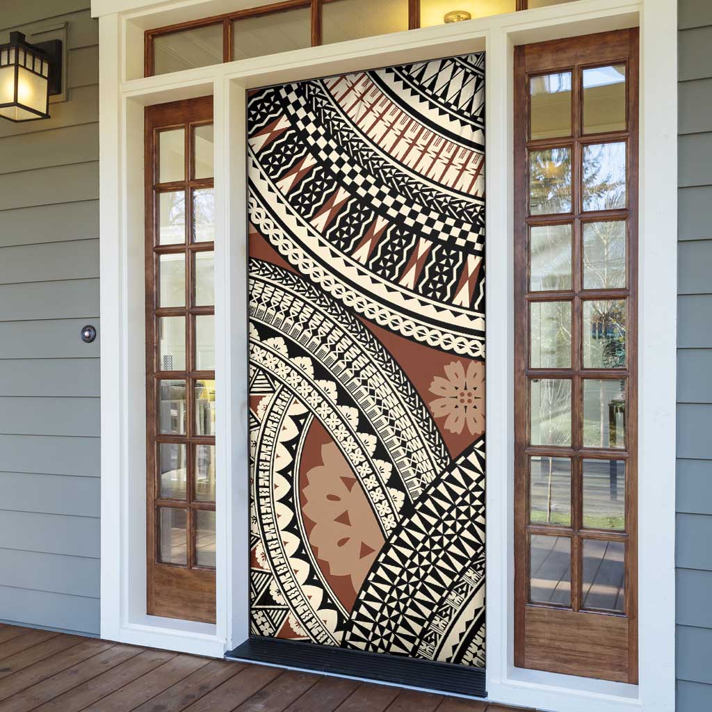 Bula Fiji Classic Masi Tapa Door Cover Vintage Brown - Polynesian Pride