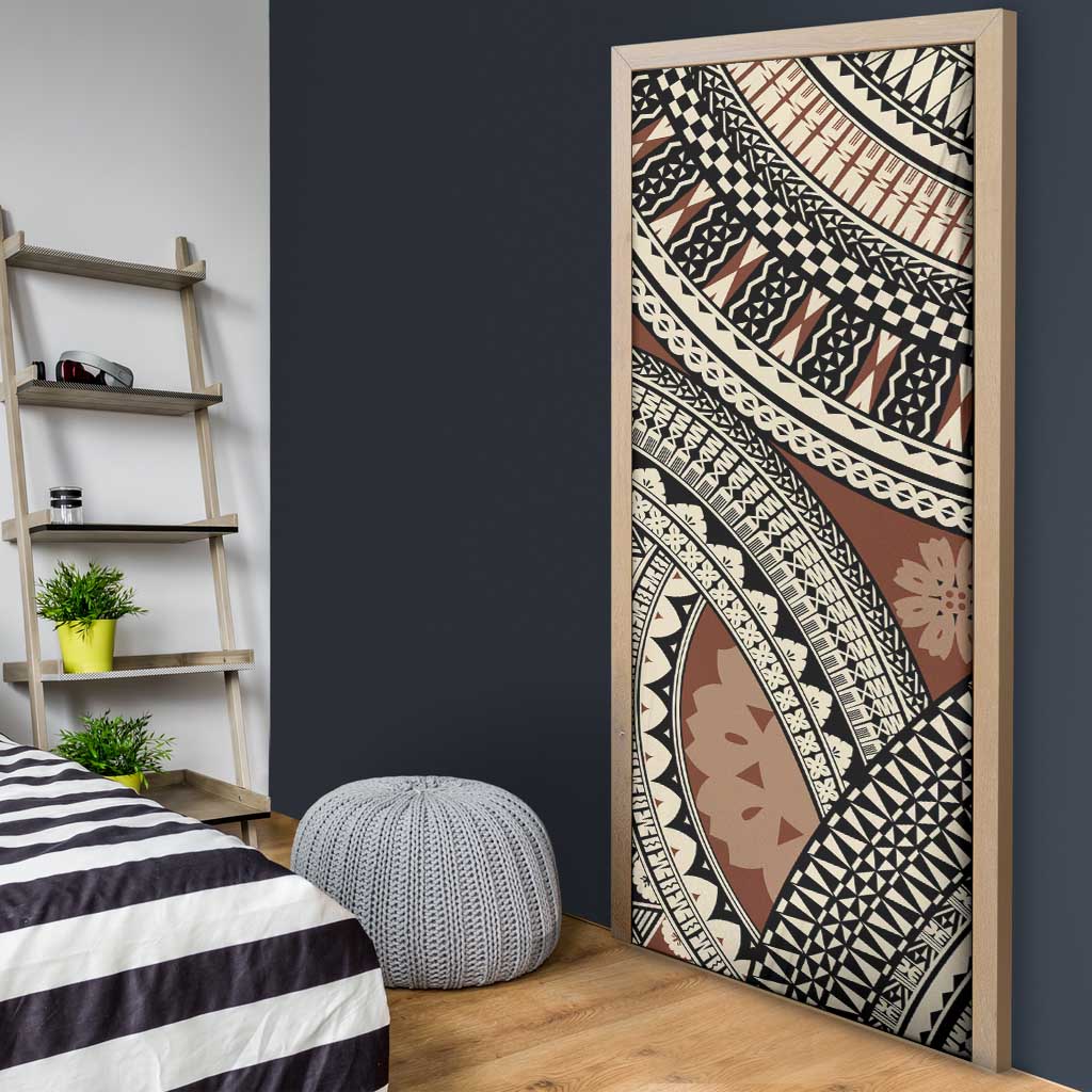 Bula Fiji Classic Masi Tapa Door Cover Vintage Brown - Polynesian Pride
