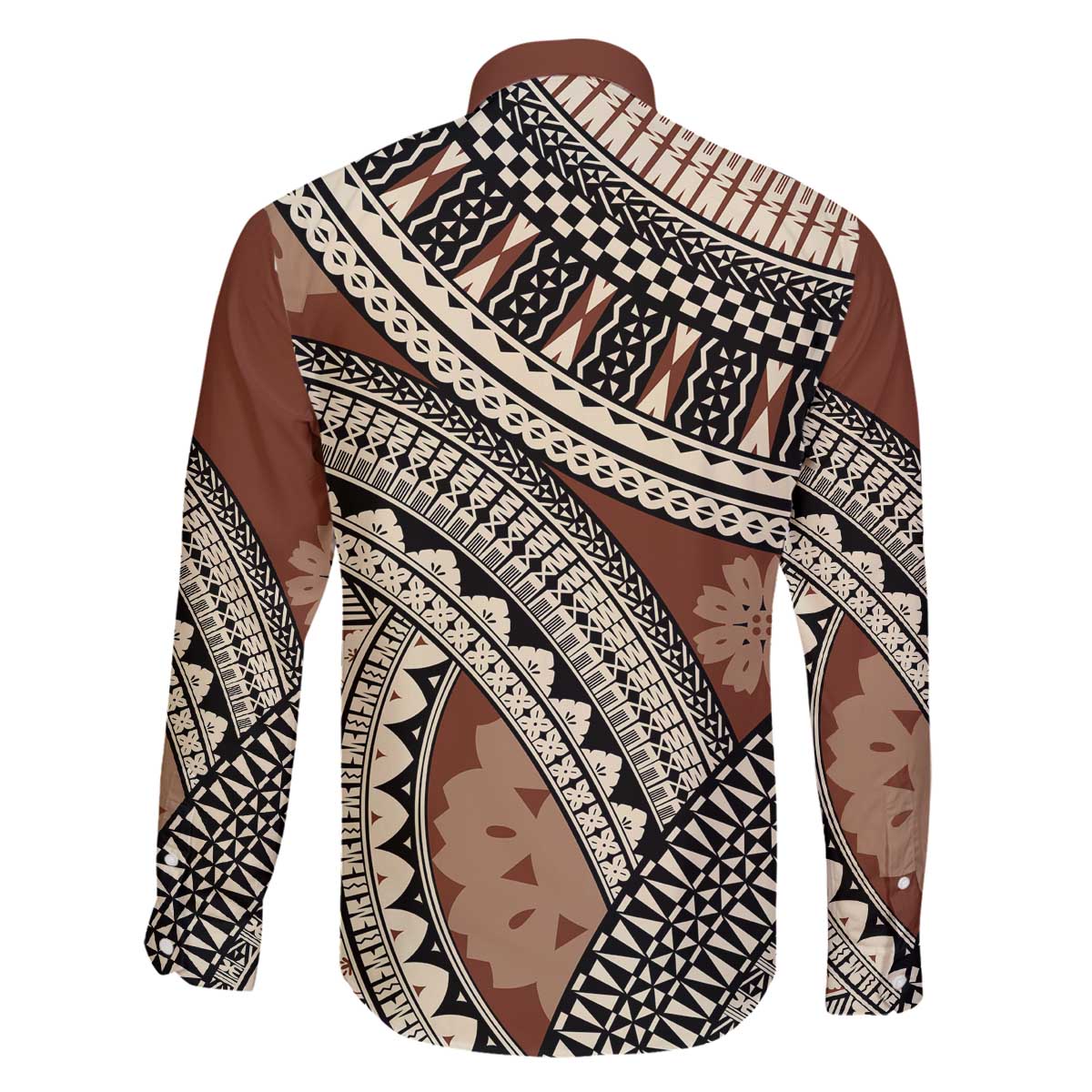 Bula Fiji Classic Masi Tapa Family Matching Off The Shoulder Long Sleeve Dress and Hawaiian Shirt Vintage Brown - Polynesian Pride