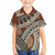 Bula Fiji Classic Masi Tapa Family Matching Off The Shoulder Long Sleeve Dress and Hawaiian Shirt Vintage Brown - Polynesian Pride
