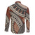 Bula Fiji Classic Masi Tapa Family Matching Off Shoulder Short Dress and Hawaiian Shirt Vintage Brown - Polynesian Pride