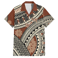 Bula Fiji Classic Masi Tapa Family Matching Puletasi and Hawaiian Shirt Vintage Brown - Polynesian Pride