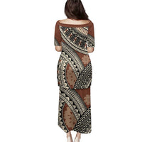 Bula Fiji Classic Masi Tapa Family Matching Puletasi and Hawaiian Shirt Vintage Brown - Polynesian Pride