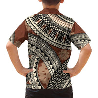 Bula Fiji Classic Masi Tapa Family Matching Summer Maxi Dress and Hawaiian Shirt Vintage Brown - Polynesian Pride