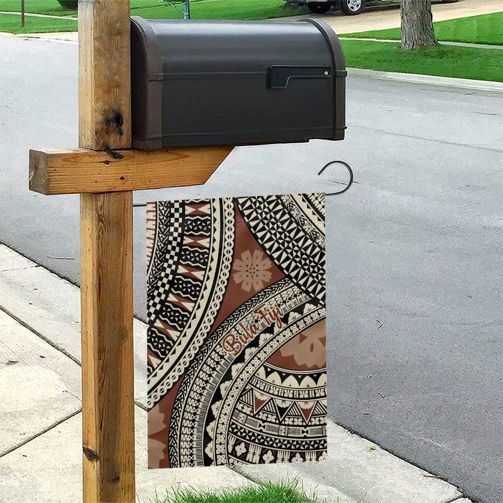 Bula Fiji Classic Masi Tapa Garden Flag Vintage Brown - Polynesian Pride