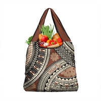 Bula Fiji Classic Masi Tapa Grocery Bag Vintage Brown - Polynesian Pride