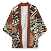 Bula Fiji Classic Masi Tapa Kimono Vintage Brown - Polynesian Pride