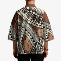 Bula Fiji Classic Masi Tapa Kimono Vintage Brown - Polynesian Pride