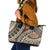 Bula Fiji Classic Masi Tapa Leather Tote Bag Vintage Brown - Polynesian Pride