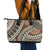Bula Fiji Classic Masi Tapa Leather Tote Bag Vintage Brown - Polynesian Pride