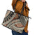 Bula Fiji Classic Masi Tapa Leather Tote Bag Vintage Brown - Polynesian Pride