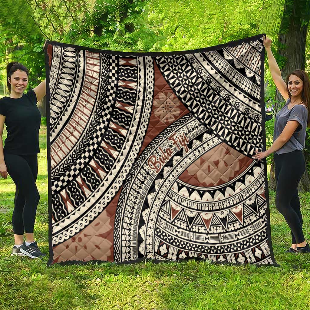 Bula Fiji Classic Masi Tapa Quilt Vintage Brown - Polynesian Pride