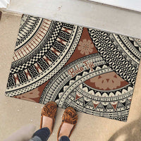 Bula Fiji Classic Masi Tapa Rubber Doormat Vintage Brown - Polynesian Pride