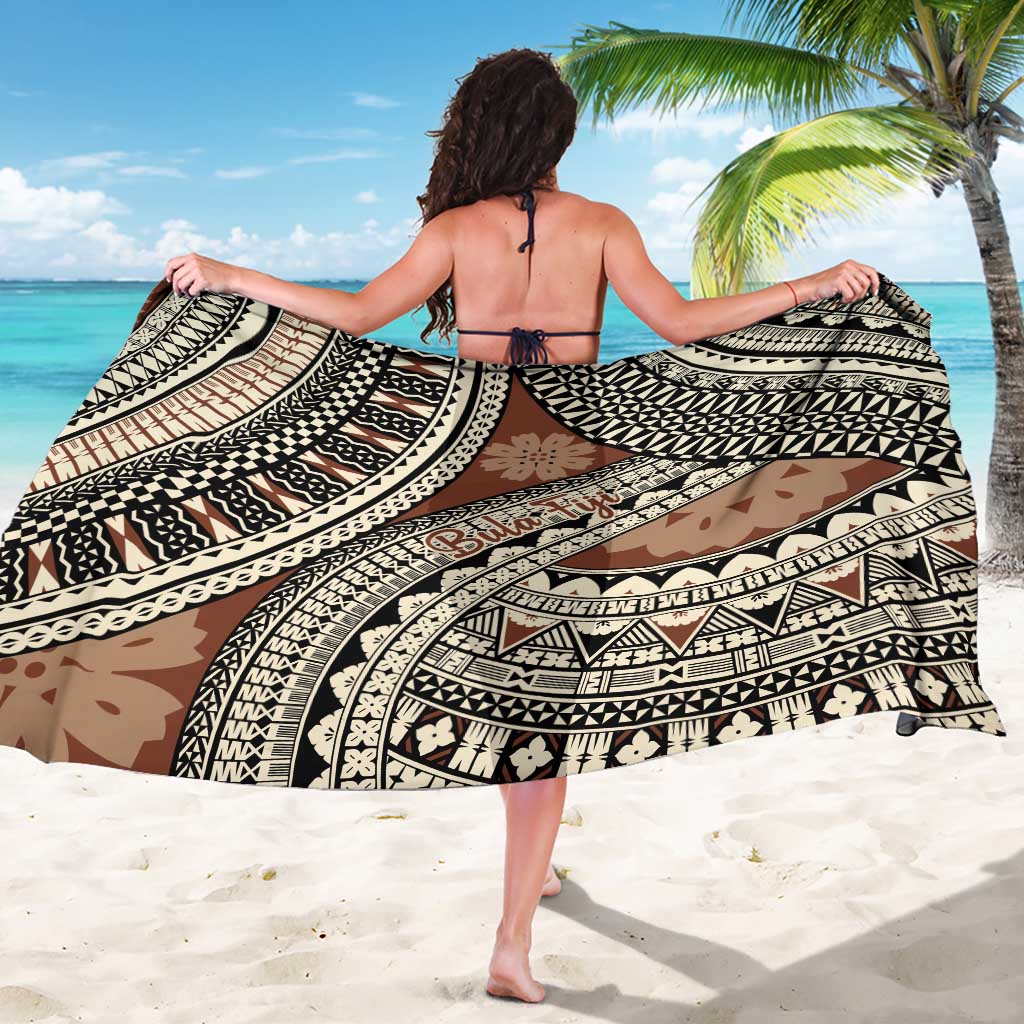 Bula Fiji Classic Masi Tapa Sarong Vintage Brown - Polynesian Pride