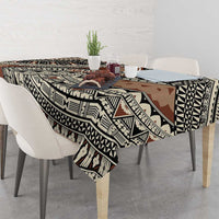 Bula Fiji Classic Masi Tapa Tablecloth Vintage Brown - Polynesian Pride