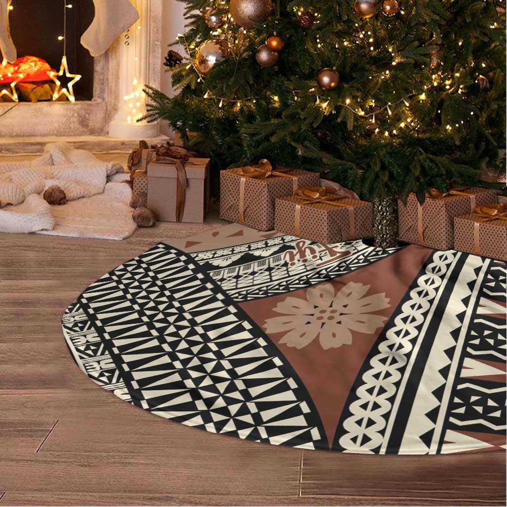Bula Fiji Classic Masi Tapa Tree Skirt Vintage Brown - Polynesian Pride