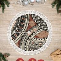 Bula Fiji Classic Masi Tapa Tree Skirt Vintage Brown - Polynesian Pride