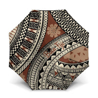 Bula Fiji Classic Masi Tapa Umbrella Vintage Brown - Polynesian Pride