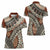 Bula Fiji Classic Masi Tapa Women Polo Shirt Vintage Brown - Polynesian Pride