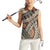 Bula Fiji Classic Masi Tapa Women Sleeveless Polo Shirt Vintage Brown - Polynesian Pride