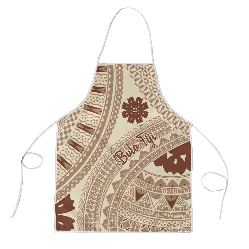 Bula Fiji Classic Masi Tapa Apron Vintage Beige - Polynesian Pride