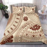 Bula Fiji Classic Masi Tapa Bedding Set Vintage Beige - Polynesian Pride
