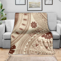 Bula Fiji Classic Masi Tapa Blanket Vintage Beige - Polynesian Pride