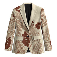 Bula Fiji Classic Masi Tapa Blazer Vintage Beige - Polynesian Pride
