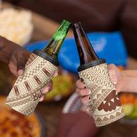 Bula Fiji Classic Masi Tapa 4 in 1 Can Cooler Tumbler Vintage Beige - Polynesian Pride