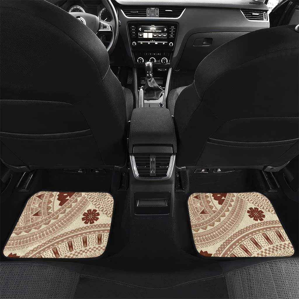 Bula Fiji Classic Masi Tapa Car Mats Vintage Beige - Polynesian Pride