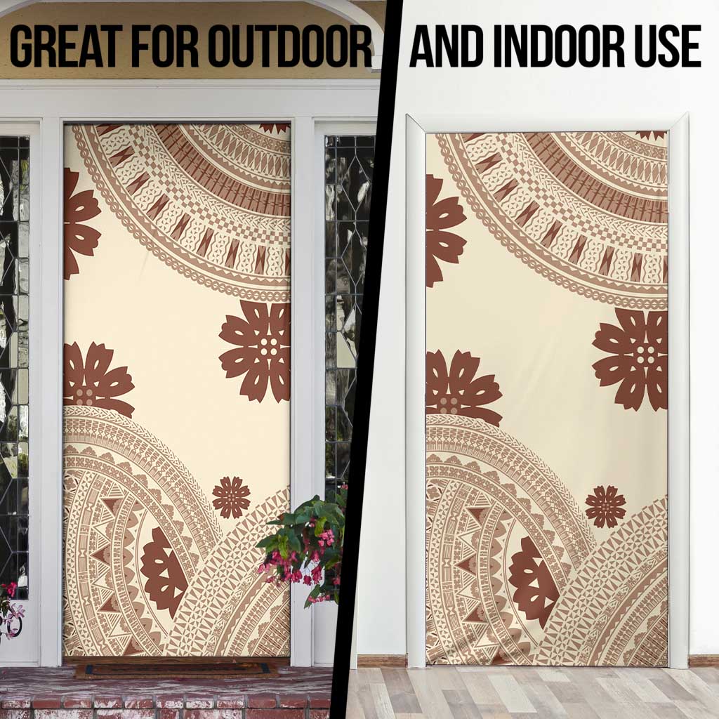 Bula Fiji Classic Masi Tapa Door Cover Vintage Beige - Polynesian Pride