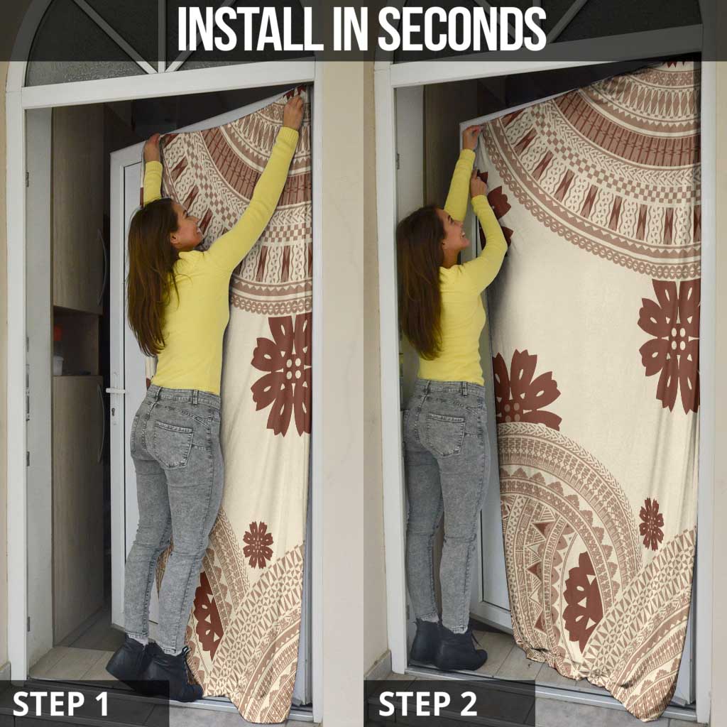 Bula Fiji Classic Masi Tapa Door Cover Vintage Beige - Polynesian Pride