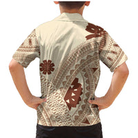 Bula Fiji Classic Masi Tapa Family Matching Mermaid Dress and Hawaiian Shirt Vintage Beige - Polynesian Pride